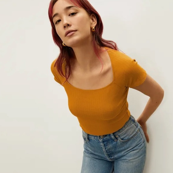 Everlane Tops - Everlane stretch rib square neck top in small
